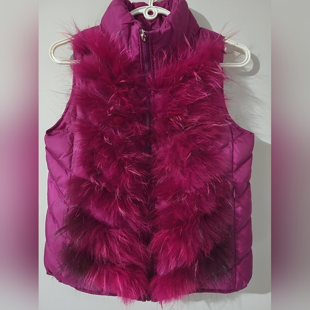 Kids Puffer Vest with Feather Detail